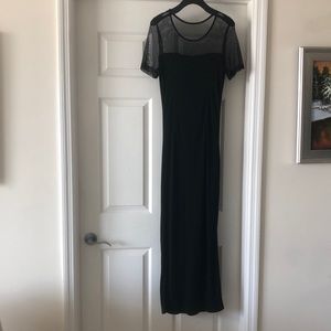 Long black dress.